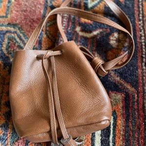 Shaffer LA Mini Cognac Greta Bucket Bag
